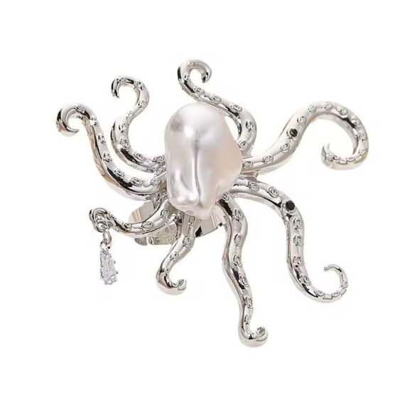 Octopus Statement Pearl Adjustable Ring - Picture 5 of 13